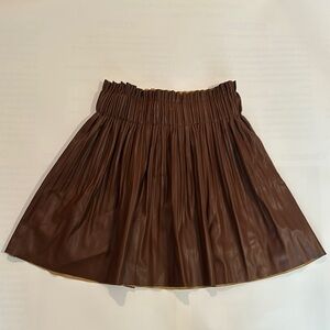 7 For All Mankind Brown Bubble Mini Skirt